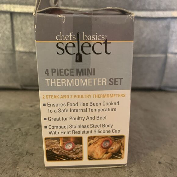 NEW Chefs Basic Select Individual Mini Thermometers 2 Steak 2 Chicken 4 Cooking - Picture 5 of 7